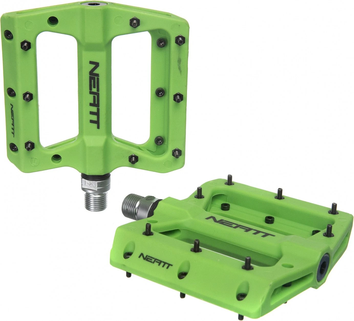 Pair Of Neatt Composite 8 Pin Flat Pedals Green 4 Pair Of Neatt Composite 8 Pin Flat Pedals Green - Image 2