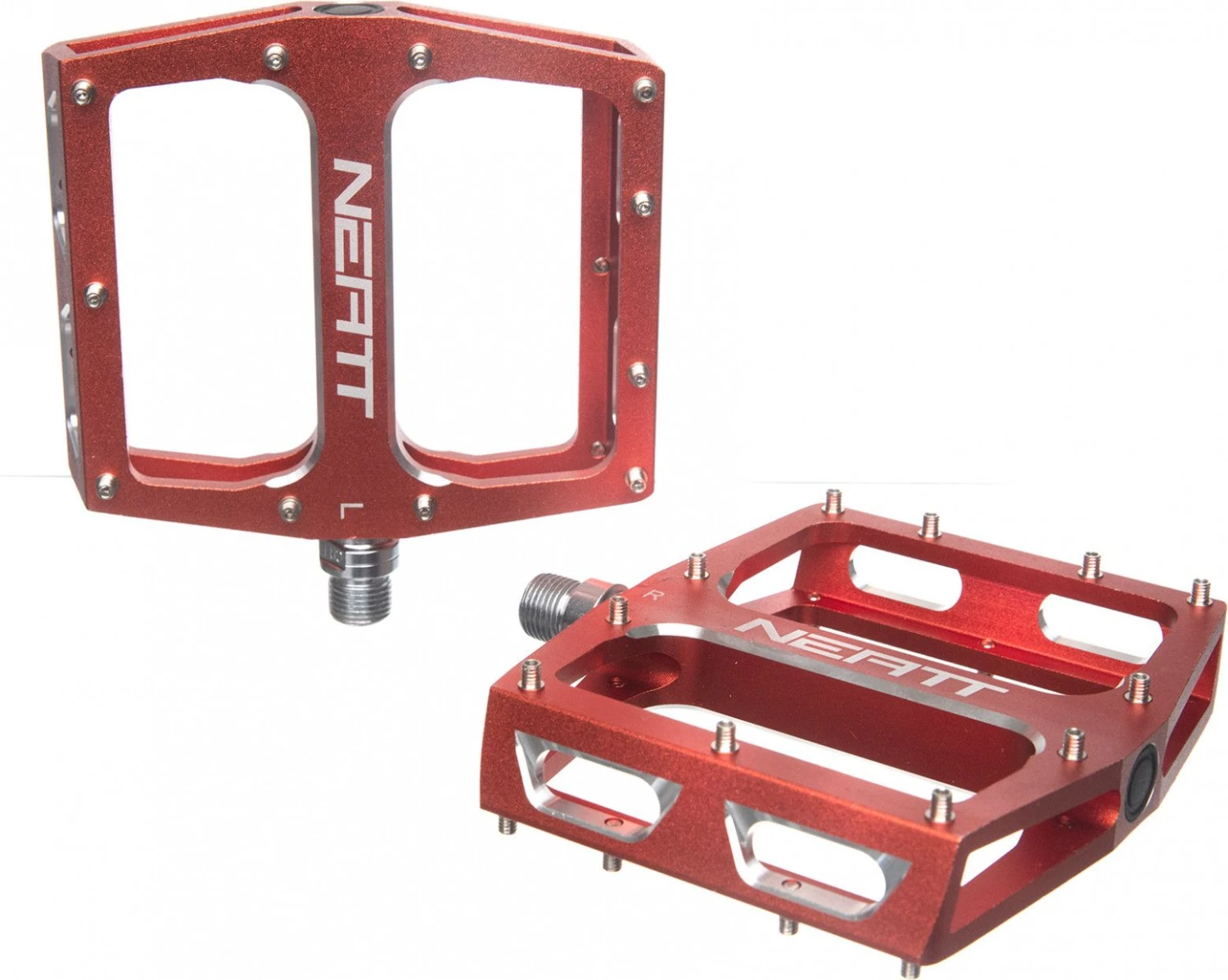 Pair Of Flat Pedals Neatt Attack V2 XL 11 Pins Orange 4 Pair Of Flat Pedals Neatt Attack V2 XL 11 Pins Orange - Image 2