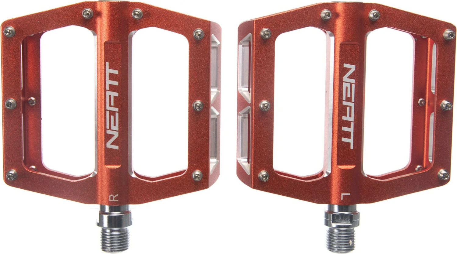 Pair Of Flat Pedals Neatt Attack V2 8 Pins Orange 3 Pair Of Flat Pedals Neatt Attack V2 8 Pins Orange