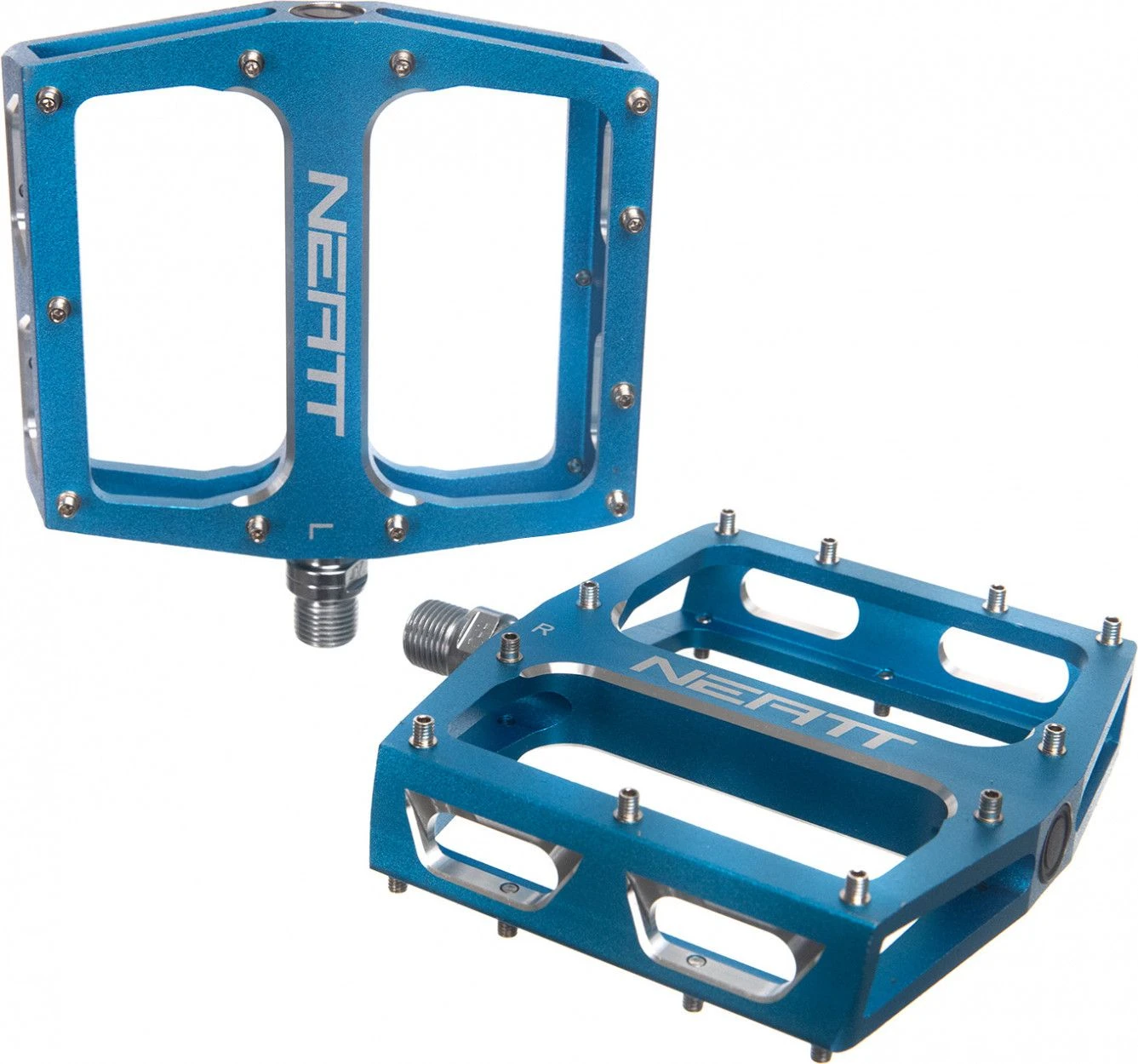 Pair Of Neatt Attack V2 XL 11 Pin Flat Pedals Blue 4 Pair Of Neatt Attack V2 XL 11 Pin Flat Pedals Blue - Image 2