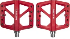 Pair Of Neatt Composite 5 Pin Flat Pedals Red