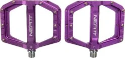 Pair Of Neatt Oxygen V2 8 Pin Purple Flat Pedals