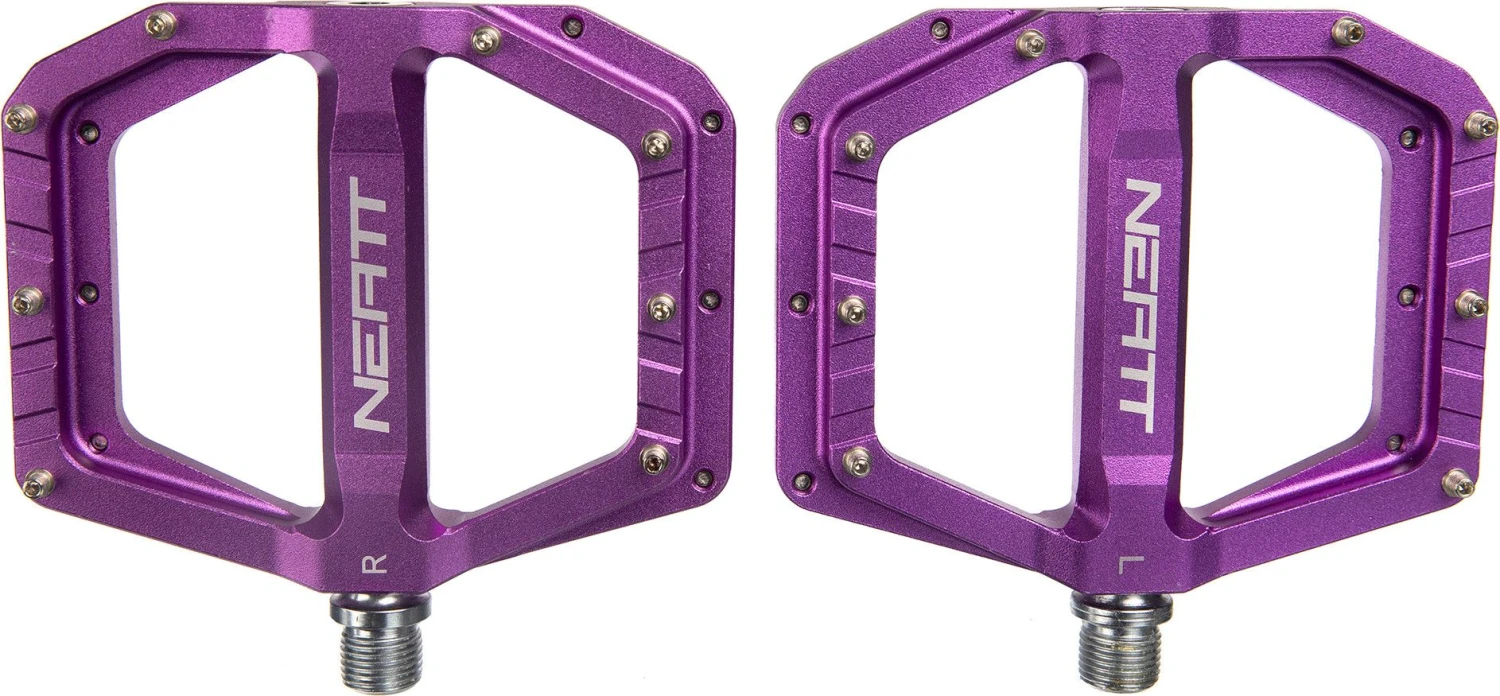 Pair Of Neatt Oxygen V2 8 Pin Purple Flat Pedals 3 Pair Of Neatt Oxygen V2 8 Pin Purple Flat Pedals