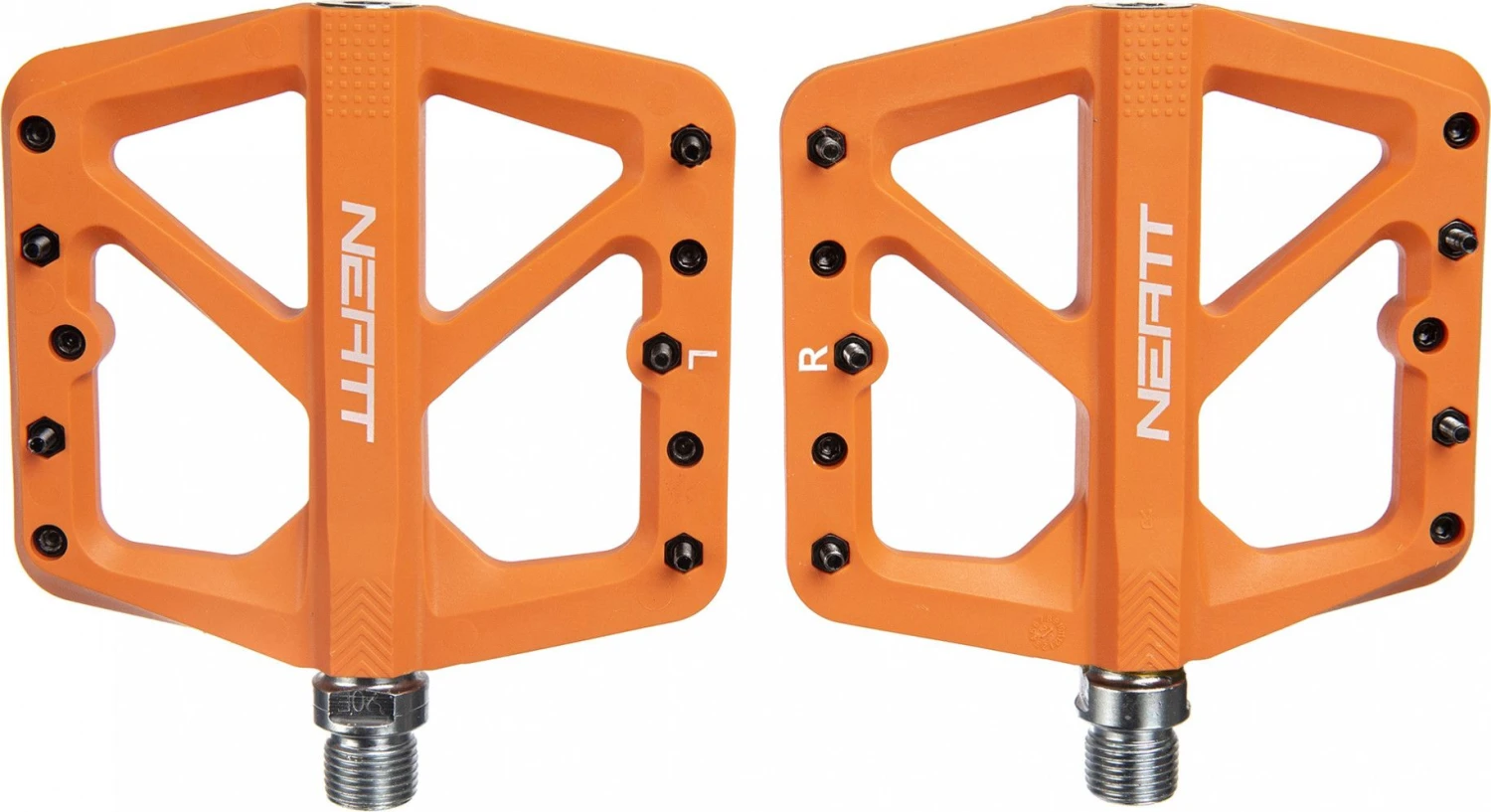 Pair Of Neatt Composite 5 Pin Orange Flat Pedals 3 Pair Of Neatt Composite 5 Pin Orange Flat Pedals