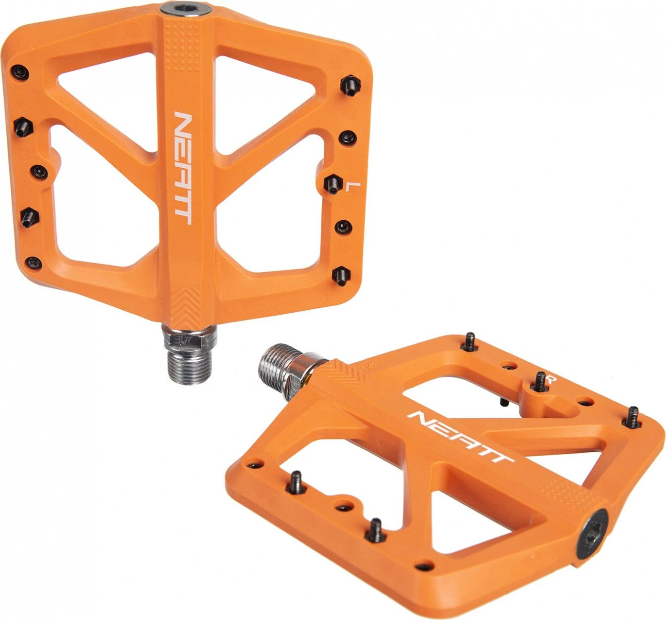 Pair Of Neatt Composite 5 Pin Orange Flat Pedals 4 Pair Of Neatt Composite 5 Pin Orange Flat Pedals - Image 2