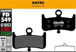Pair Of Galfer Semi-Metallic Hayes Dominion A4 Standard Brake Pads -Rockshox Bike Shop 1914311606daf8997fb76.60470167