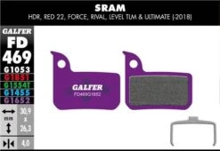 Pair Of Galfer Semi-metallic Sram HDR, Red 22, Force, Rival, Level, Level TLM / Ultimate E-Bike Pads -Rockshox Bike Shop 1914318600ae002753d02.53842556