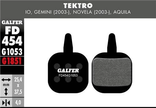 Pair Of Galfer Semi-metallic Tektro IO, Gemini Brake Pads. Novela, Aquila Standard 4 Pair Of Galfer Semi-metallic Tektro IO, Gemini Brake Pads. Novela, Aquila Standard - Image 2