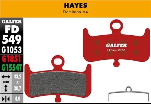 Pair Of Galfer Semi-Metallic Hayes Dominion A4 Advanced Brake Pads 4 Pair Of Galfer Semi-Metallic Hayes Dominion A4 Advanced Brake Pads - Image 2