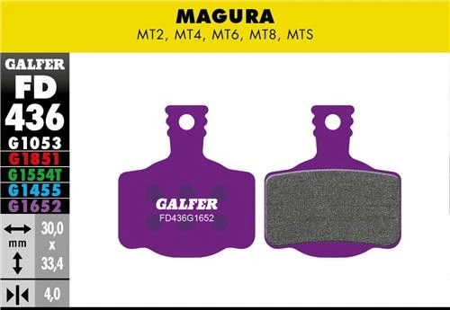 Pair Of Galfer Semi-metallic Magura MT2 / MT4 / MT6 / MT8 / MTS E-Bike Pads 4 Pair Of Galfer Semi-metallic Magura MT2 / MT4 / MT6 / MT8 / MTS E-Bike Pads - Image 2