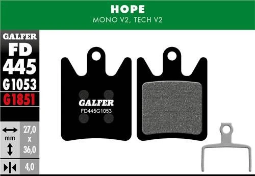 GALFER Pair Of Hope Mono V2 / Tech V2 Standard Semi-metallic Brake Pads 4 GALFER Pair Of Hope Mono V2 / Tech V2 Standard Semi-metallic Brake Pads - Image 2