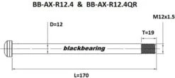 Black-bearing Rear Axle Black Bearing QR 12 Mm - 170 - M12x1.5 - 18 Mm -Rockshox Bike Shop 2149335618109704a03a8.69411344