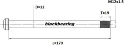 Black-bearing Black Bearing Rear Axle 12 Mm - 170 - M12x1.5 - 19 Mm -Rockshox Bike Shop 214945261810c9ed590c4.34199462