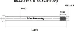 Black-bearing Rear Axle Black Bearing QR 12 Mm - 179 - M12x1.5 - 19 Mm -Rockshox Bike Shop 214948661810ffdf1e436.44311291