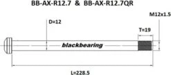Black-bearing Rear Axle Black Bearing QR 12 Mm - 222.5 - M12x1.5 - 19 Mm -Rockshox Bike Shop 2149788618121e7e75f17.40264696
