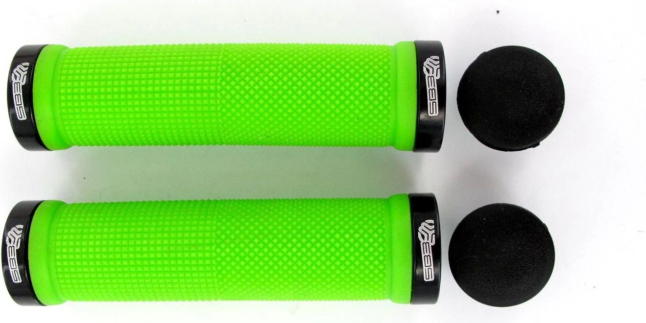 SB3 Pair KHEOPS Lock On Grips Black Green 3 SB3 Pair KHEOPS Lock On Grips Black Green