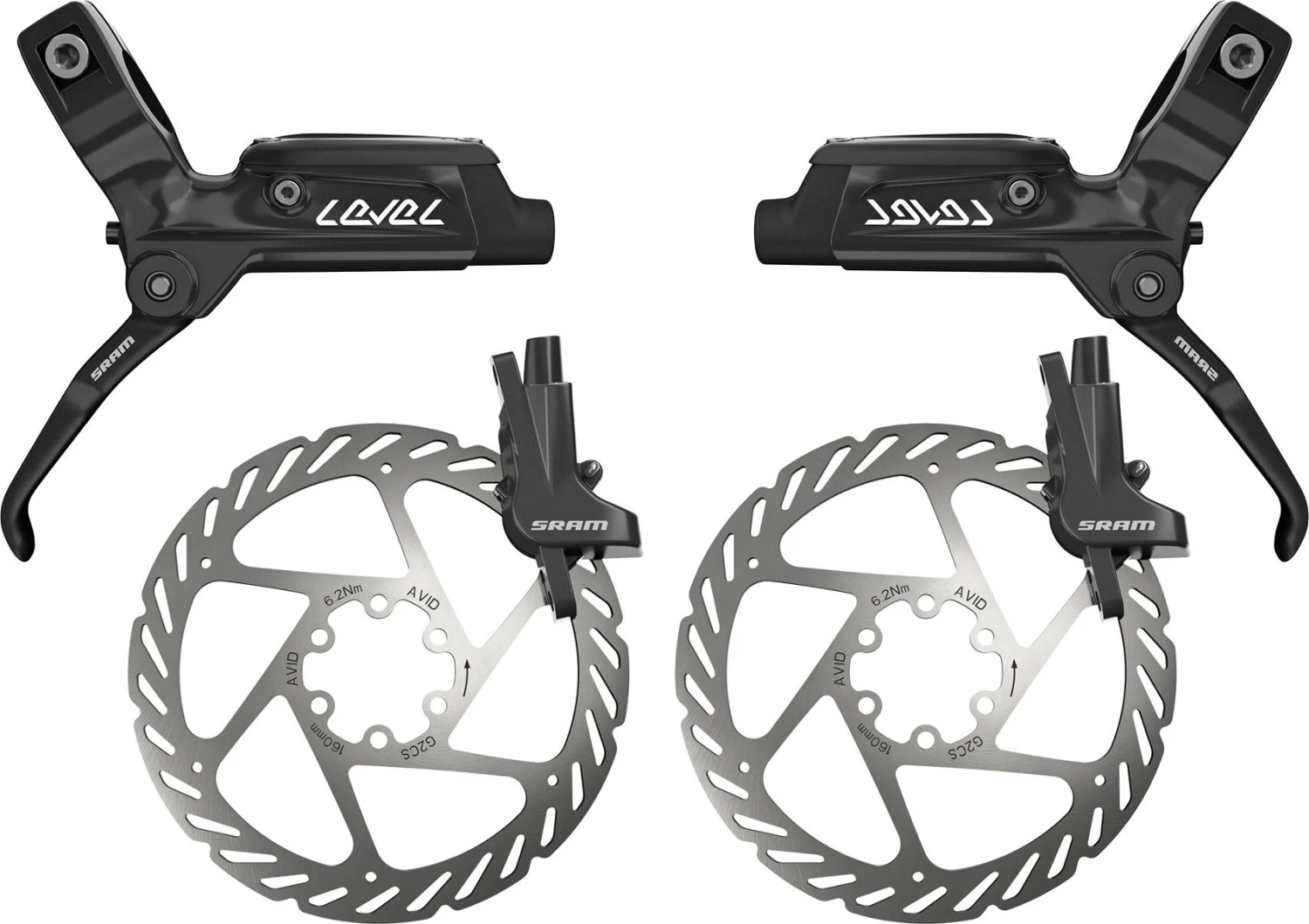 Pair Of Brakes SRAM Level With Disc 160mm Black 3 Pair Of Brakes SRAM Level With Disc 160mm Black